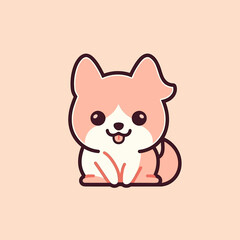  line simple logo dog