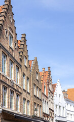 Fototapeta na wymiar Architecture of medieval buildings in Bruges in Belgium.