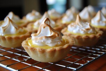 Lemon meringue tarts A lemon pie filling is the base Food photography