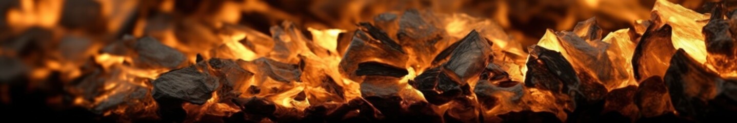 Burning coals from a fire abstract background. Generative ai