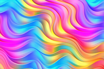 neon wave abstract background. AI generative