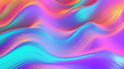 neon wave abstract background. AI generative