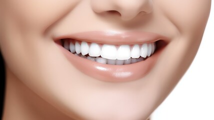 Fototapeta premium Close up shot on a perfect smile, generative ai