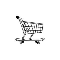vector illustration of a shopping trolley