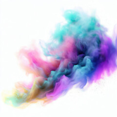 Realistic Colorful Smoke Powder Illustration, Generative AI