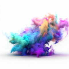 Colorful Smoke Powder Illustration with Realistic Detail, Generative AI