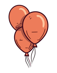 Colorful balloons flying high, birthday celebration fun