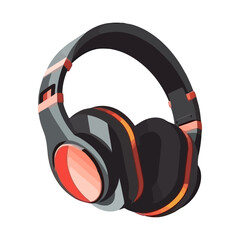 Modern headphones fun listening activity