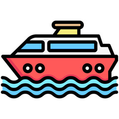 ferry boat, vessel, cruise ship, vector icons for web design, app, banner, flyer and digital marketing.