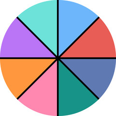 Infographic Pie Flow Chart Cycle Diagram 8 Sections