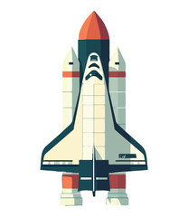 Modern spaceship transport vehicle icon