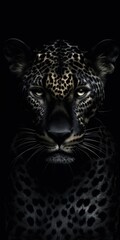 AI-image portrait of jaguar black background