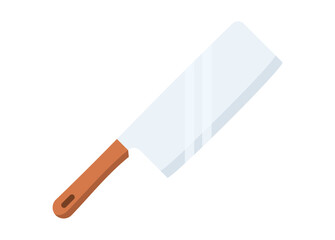Chopper knife with wooden handle. Simple flat illustration.