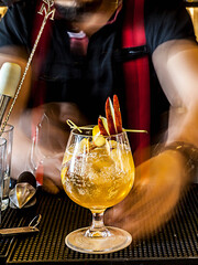 Bartender preparing cocktail 