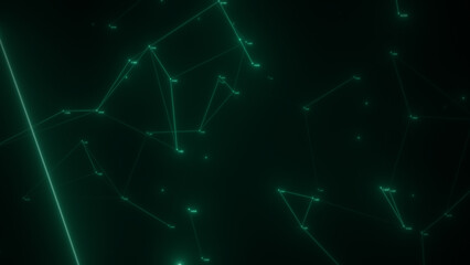 Obraz premium Abstract technology background from animated lines and dots. Geometrical backdrop