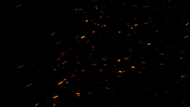 Burning ash background. Sparks backdrop. Flickering abstract Particles