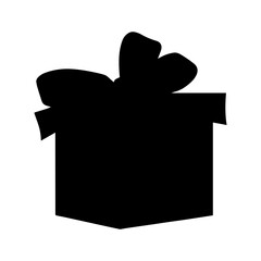 Vector illustration. Silhouette of a gift box with a bow. Birthday. New Year. Surprise. A Christmas gift.