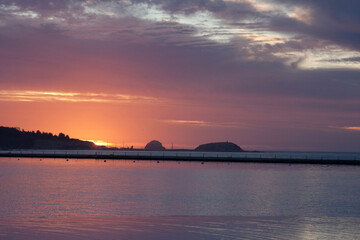 sunset over the river
