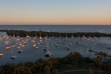 sunset in the harbor