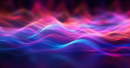 Abstract futuristic background high speed vibrant blue pink lines and bokeh glowing neon moving. High speed futuristic travel concept. Fantastic wallpaper,  Ai Generative