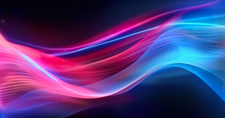 Fototapeta premium Abstract futuristic background high speed vibrant blue pink lines and bokeh glowing neon moving. High speed futuristic travel concept. Fantastic wallpaper, Ai Generative
