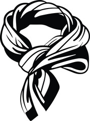 Scarf Logo Monochrome Design Style
