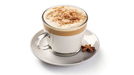 A Latte on an isolated white background created with Generative AI 