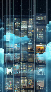 Visualization of complex cloud computing infrastructure and data centers