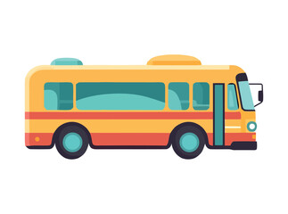 Yellow school bus driving flat