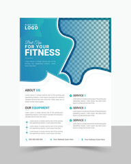Fitness, gym, workout, body building, yoga, sports Flyer Template, Layout Design.