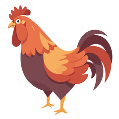 Cute cockerel standing Chinese zodiac icon