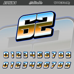 racing number text design