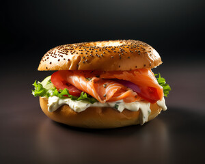 Smoked salmon bagel created with Generative AI Technology