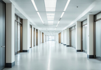 Modern office empty corridor from Generative AI