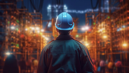 Obraz premium electrical engineer at construction site