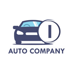 Obraz premium Letter i with car template illustration. Fonts for event, promo, logo, and poster. Alphabet label symbol for branding and identity.