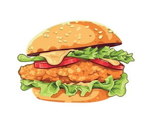 Hand drawn burger food