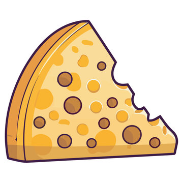 yellow cheese slice with bite taken clip art preview