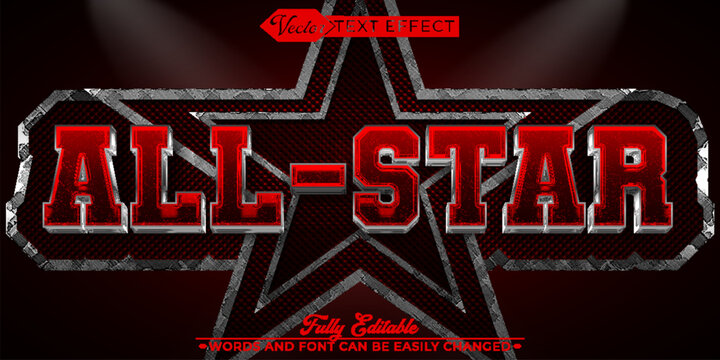 Sport All-Star Vector Editable Text Effect Template