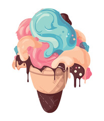 Sweet food celebration ice cream and candy