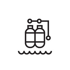 Oxygen Scuba Tank Outline Icon