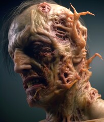 Unleash the Horror: A Hyperrealistic Portrait of a Terrifying Zombie, generative ai
