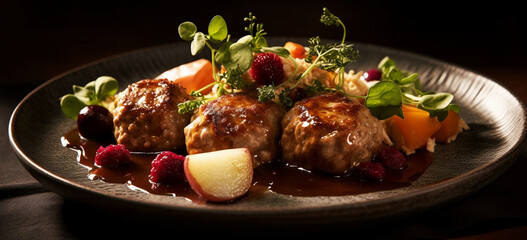 Typical swedish food.Swedish cuisine. Image Generative AI.