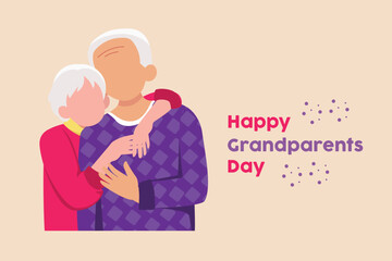 Happy Grandparent with children and grandchildren. Grandparents day concept. Flat vector illustration isolated.