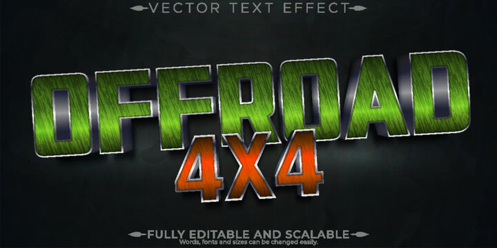 Editable text effect offroad, 3d dirty and adventure font style