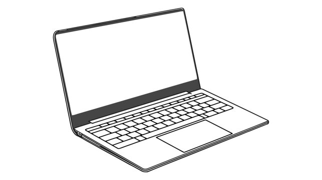 Laptop vector icon, logo, mockup isolated on white background.