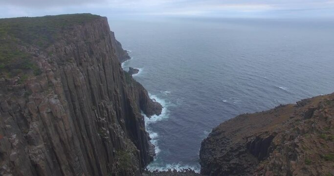 View from the top of the cliff, Tasman sea, ocean view. Cape Raoul., Australia. 