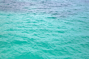 Blue green sea water surface texture. Blue ocean summer