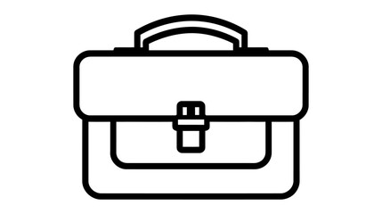 Briefcase black and white icon. Vector illustration on white background