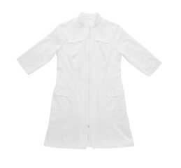 Naklejka premium Medical uniform isolated on white, top view. Professional work clothes